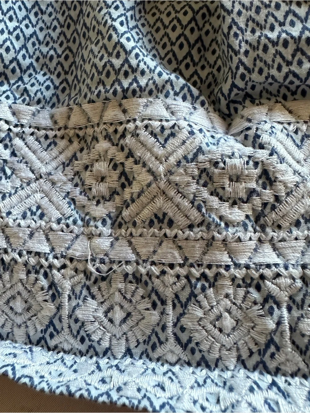 Baby Bgosh blue dress with geometric patterned vguc, size 18M
